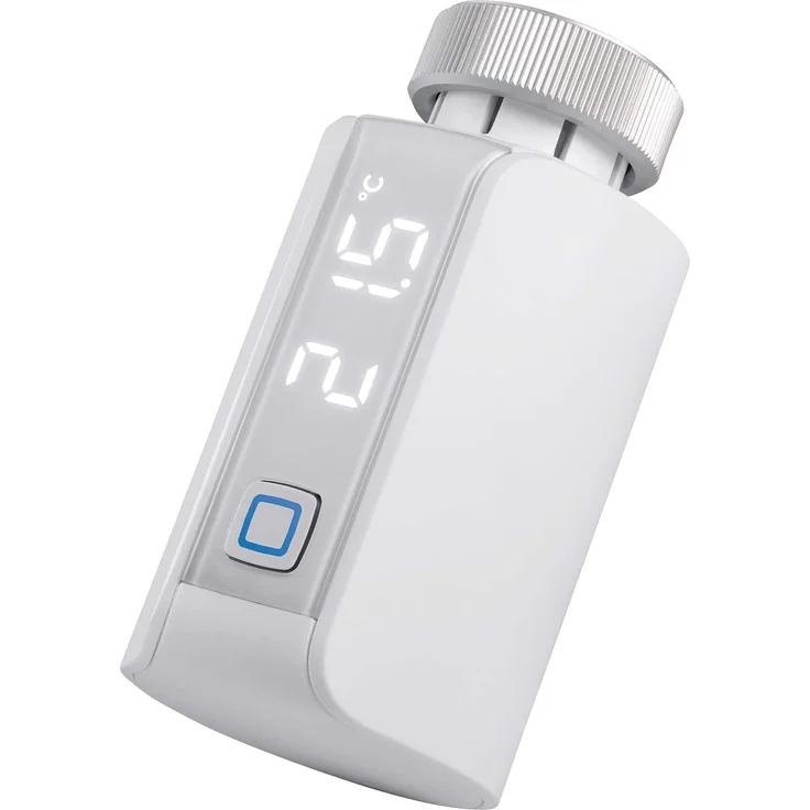Homematic IP HmIP-eTRV-E – Evo, digitaler Thermostat Heizung, Heizungsthermostat, Steuerung per App, Amazon Alexa, Google Assistant, einfache Installation, Energie sparen, weiß (155105A0) – Bild 1