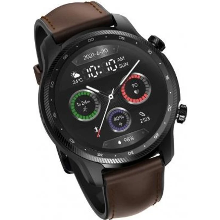 Mobvoi TicWatch Pro 3 Ultra LTE Smartwatch GPS, Unisex, 47mm, Edelstahlgehäuse, Kautschukarmband, Schwarz/Braun – Bild 2
