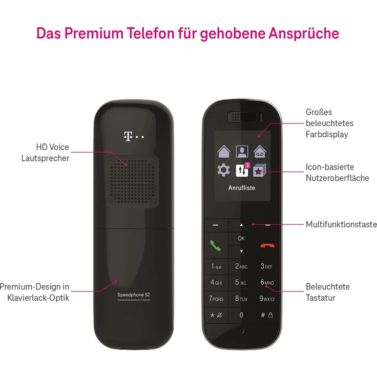 Telekom Speedphone 52 mit Bluetooth-Schnittstelle, Schnurloses Erweiterungshandgerät, DECT/CAT-iq, schwarz – Bild 6
