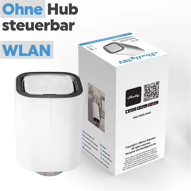 Shelly TRV Smart Home Heizkörperthermostat, digitale Steuerung der Heizung per App & WLAN, einfache Installation, WiFi Heizungsthermostat, kompatibel mit Amazon Alexa & Google Home, mit Akku, weiß – Bild 14