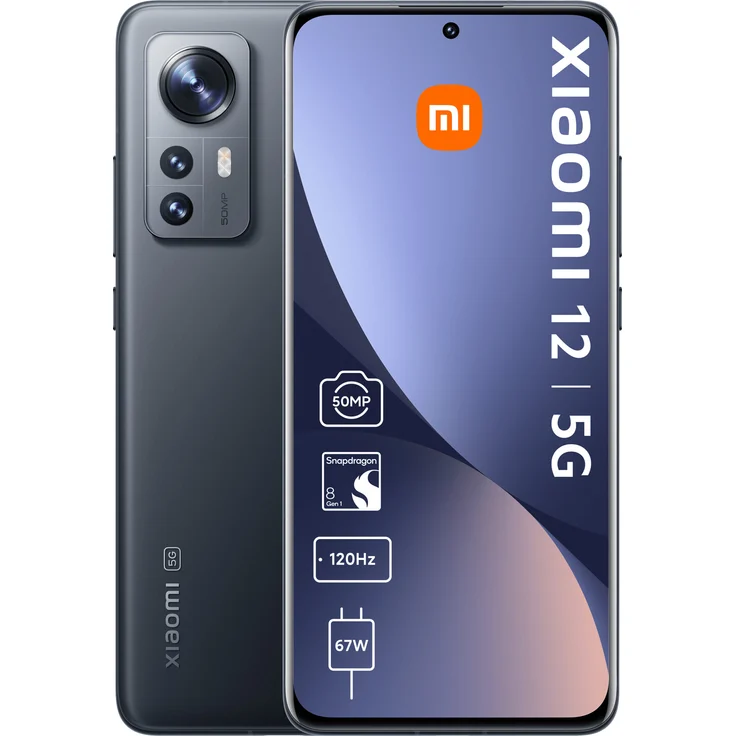 Xiaomi 12 5G Smartphone 15,95cm (6,28 Zoll) AMOLED-Display, 256GB interner Speicher, 8GB RAM, Dual-SIM, Android 11, Gray – Bild 1