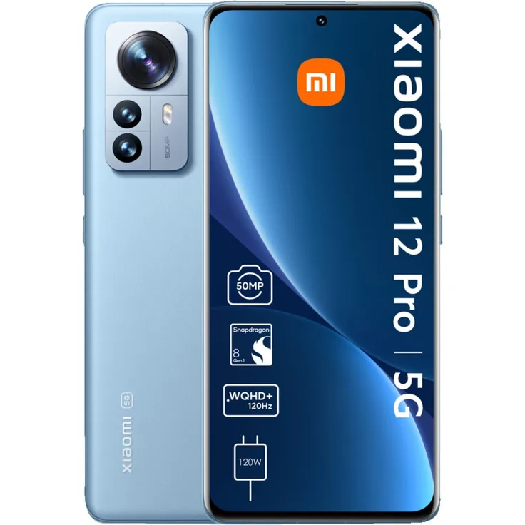 Xiaomi 12 Pro 5G Smartphone 17,09 cm (6,73 Zoll) AMOLED-Display, 256GB interner Speicher, 12GB RAM, Dual-SIM, Android 12, Blue