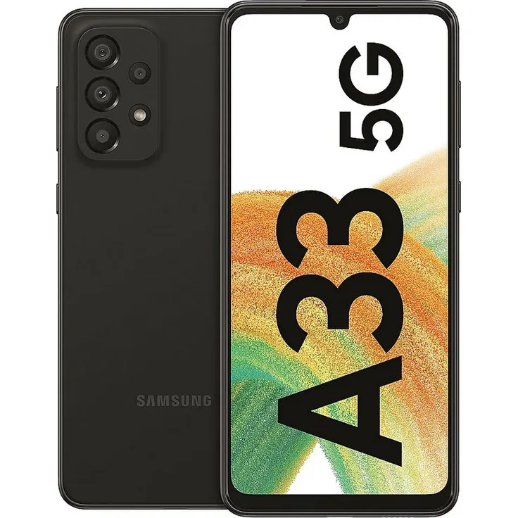 Samsung Galaxy A33 5G Smartphone 16,2 cm (6,4 Zoll) Super AMOLED-Display, 128GB interner Speicher, 6GB RAM, Dual-SIM, Android 12, Awesome Black