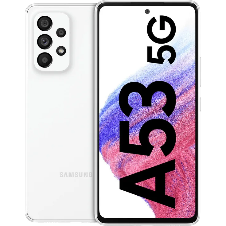 Samsung Galaxy A53 5G Smartphone 16,51cm (6,5 Zoll) AMOLED-Display, 128GB interner Speicher, 6GB RAM, Dual-SIM, Android 12, Awesome White - Preisvergleich