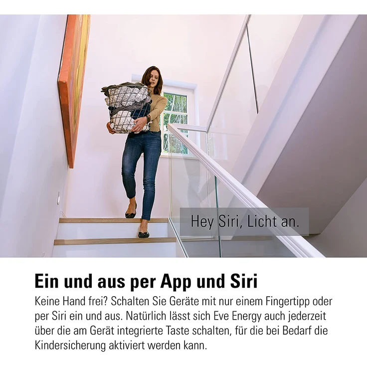 Eve Energy 20EBO8301 Smarte Steckdose, misst Stromverbrauch, schaltet Geräte ein/aus, Siri-Sprachsteuerung, Zeitschaltuhr, Fernzugriff, keine Bridge nötig, Bluetooth, Thread, Apple HomeKit (OB01540) – Bild 7