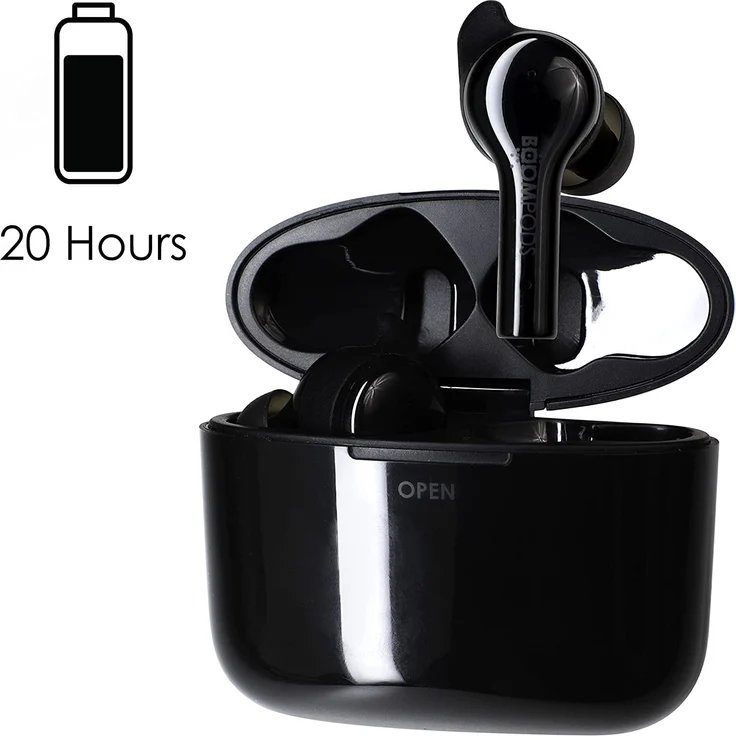 Boompods Bassline GO HiFi In Ear Kopfhörer Bluetooth Schwarz Headset, Lautstärkeregelung, Schweißresistent, Touch-Steuerung, schwarz – Bild 2