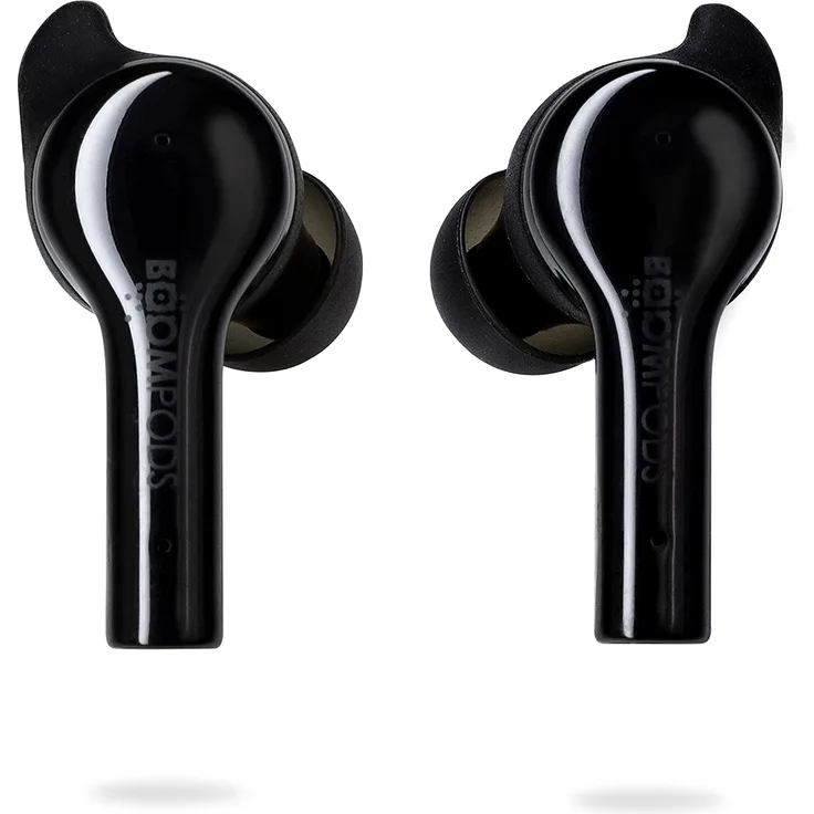 Boompods Bassline GO HiFi In Ear Kopfhörer Bluetooth Schwarz Headset, Lautstärkeregelung, Schweißresistent, Touch-Steuerung, schwarz