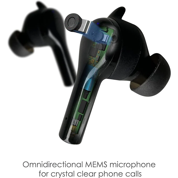 Boompods Bassline GO HiFi In Ear Kopfhörer Bluetooth Schwarz Headset, Lautstärkeregelung, Schweißresistent, Touch-Steuerung, schwarz – Bild 4