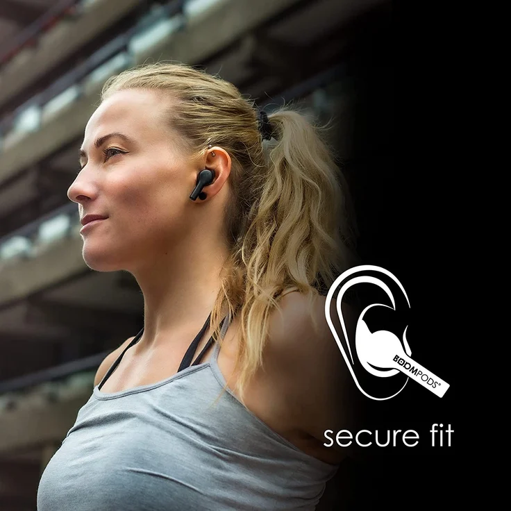Boompods Bassline GO HiFi In Ear Kopfhörer Bluetooth Schwarz Headset, Lautstärkeregelung, Schweißresistent, Touch-Steuerung, schwarz – Bild 6