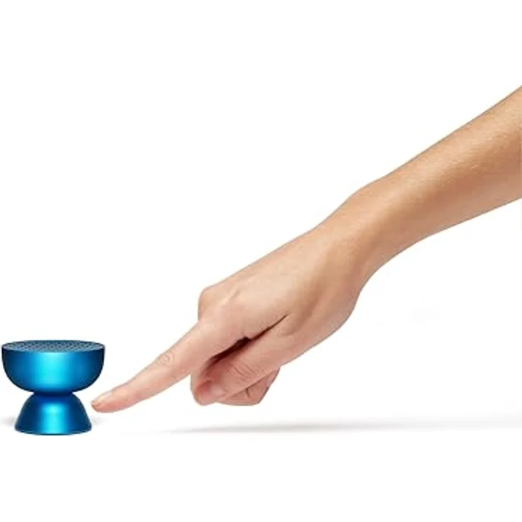 Lexon TAMO Mini-Bluetooth-Lautsprecher, tragbar, Touchscreen, mit Mikrofon und TWS-Pairing, kabellos für PC und Smartphone – Blau – Bild 2