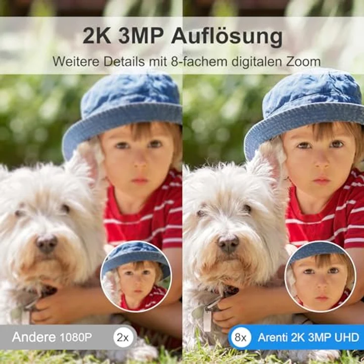 Arenti Arenti GO2T+SP2-EU WLAN Überwachungskamera 3MP mit Solarpanel, 360° Schwenken/Neigen, Nachtsicht in Farbe – Bild 3