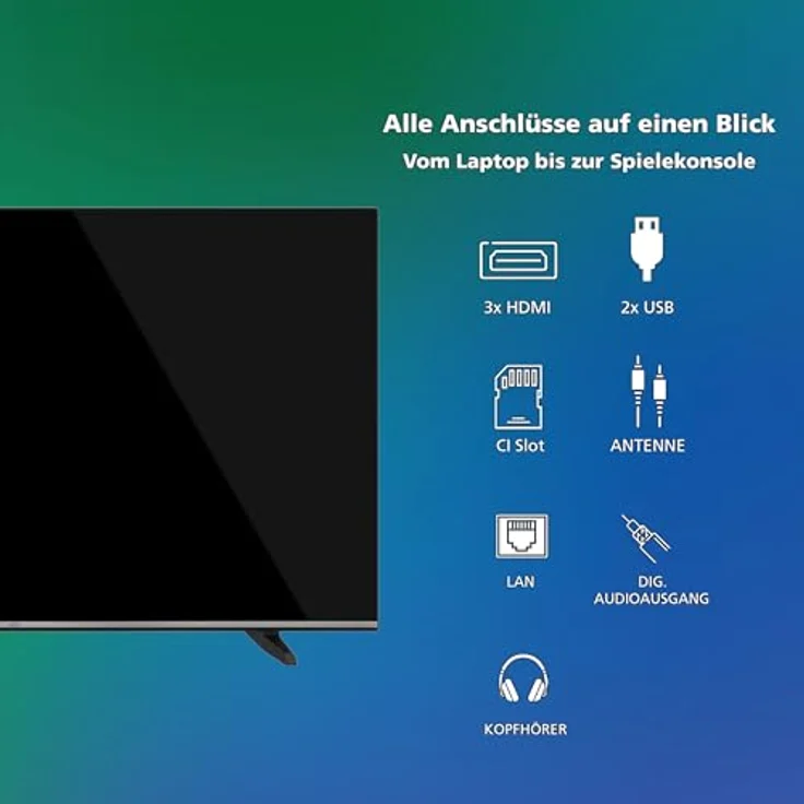 JVC Fernseher 50 Zoll Smart TV VIDAA LT-50VD3555 4K Fernseher UHD, HDR TV mit Dolby Vision und Triple-Tuner in schwarz – Bild 4