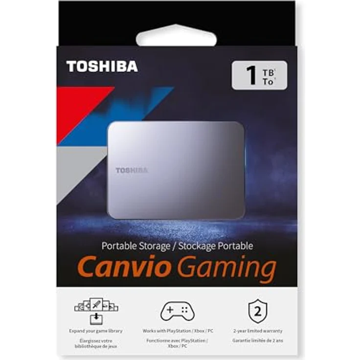 Toshiba Canvio Gaming 1TB Portable Externe Festplatte, USB 3.2, für Play Station und Xbox, Schwarz – Bild 2