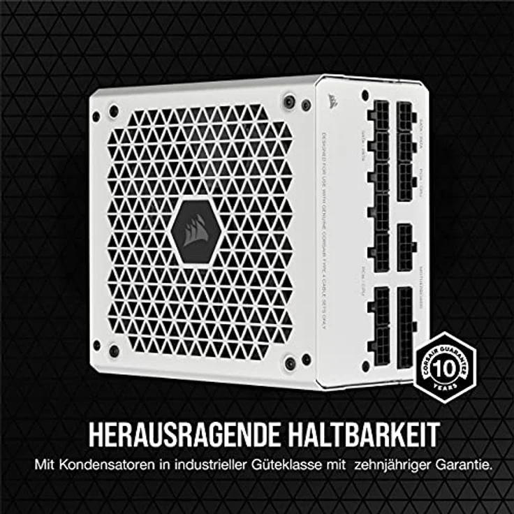 Corsair RM850 (2021), RM Series, 850 Watt 80 Plus Gold Vollmodulares ATX-Netzteil (Drei EPS12V-Anschlüsse, Leisen Betrieb, Zero RPM-Lüftermodus, Auf 105 °C ausgelegte Kondensatoren) Weiß – Bild 4