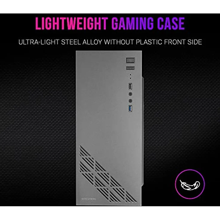 Mars Gaming MC100 ATX Gehäuse mit RGB-Beleuchtung und Seitenteil aus Glas, Schwarz – Bild 3