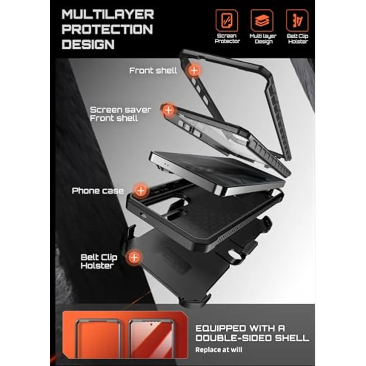 SUPCASE UBPro Mag Bumper Case für Samsung Galaxy S26 Ultra, Outdoor Hülle kompatibel mit MagSafe, 2 Vorderseiten (inkl. Displayschutz), Fallschutz nach Militärstandard, drehbarer Gürtelclip – Bild 5