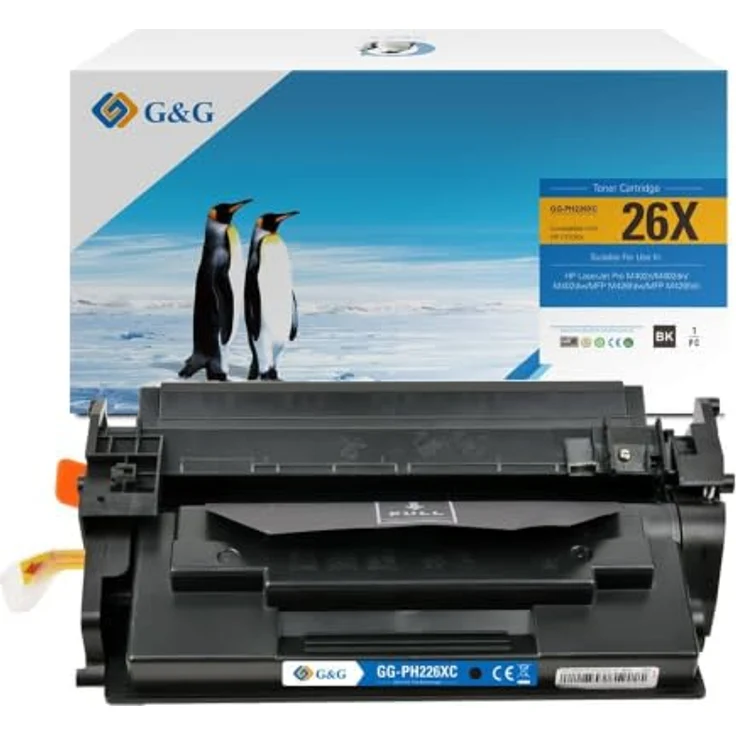 G&G XL-Toner für HP 26X / CF226X, hohe Seitenkapazität für wirtschaftliches Drucken, schwarz – Bild 1