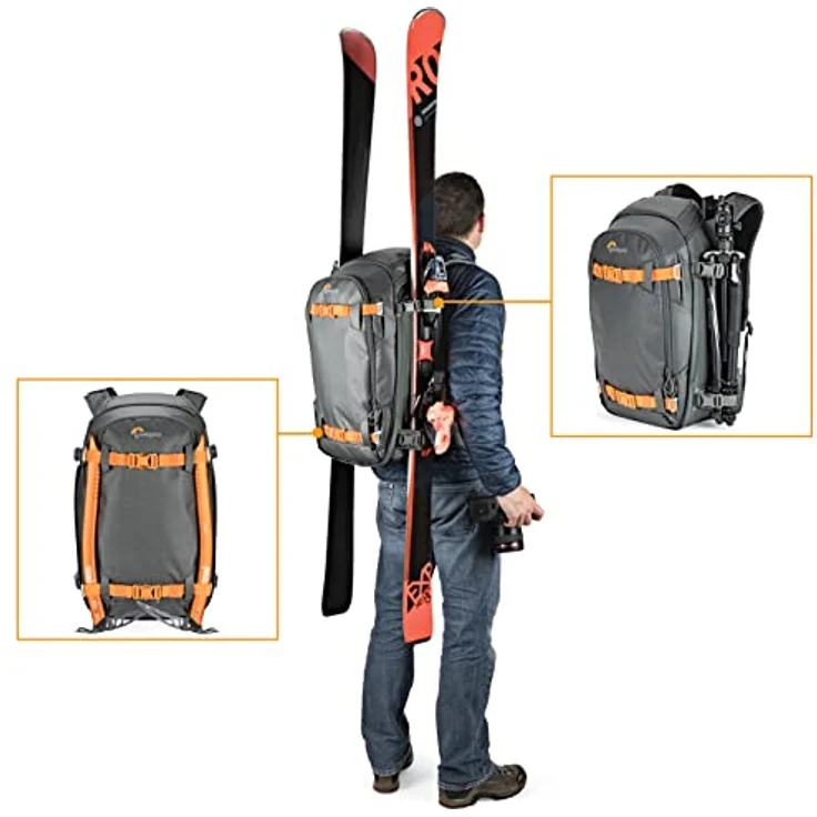 Lowepro Whistler 350 AW II, 4-Jahreszeiten-Kamerarucksack aus Recycling-Materialien, Wetterfeste Hülle, Grau – Bild 4