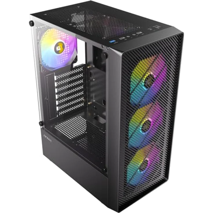 Antec AX26 RGB Elite, Midi Tower Gaming PC Gehäuse ATX mit 4 integrierten Lüftern, schwarz – Bild 10