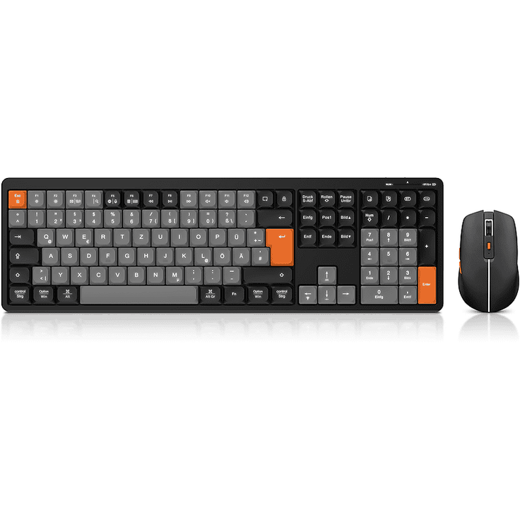 ISY IDE-4000-BK, Kabelloses Desktop Set in Schwarz, Maus und Tastatur