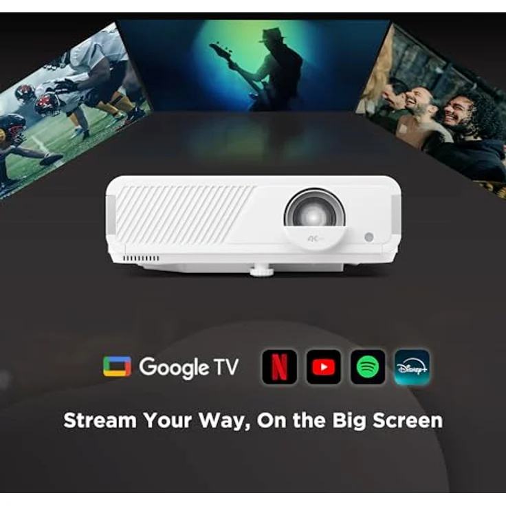ViewSonic LX750-4K, 4K UHD Laser Beamer mit Google TV, 4000 ANSI Lumen, 1 ms Gaming Mode, HDR/HLG, 1,3x optischer Zoom, Auto H/V Keystone – Bild 3