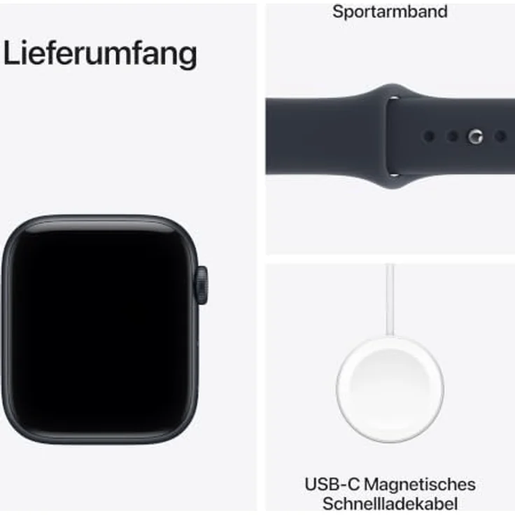 Apple Watch SE 3, 44mm Mitternacht Aluminium Case, leistungsstarker S10 Dual-Core Prozessor, schwimmfest, Navyblau Sport Band S/M – Bild 7