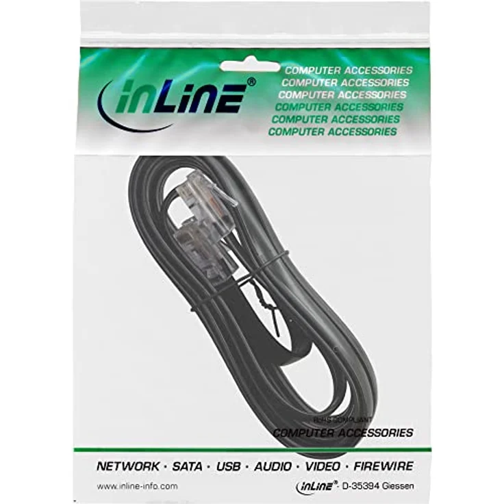 InLine 68815A ISDN Anschlußkabel, RJ45 Stecker/Stecker (8P8C), schwarz, 5m – Bild 2