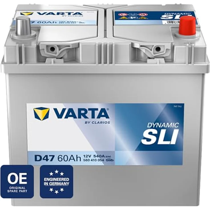 Varta D47 Blue Dynamic, 12V Autobatterie 60Ah/540A, Wartungsfrei, Kompakte Maße 232x173x229 mm – Bild 1