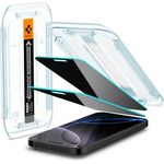 Spigen Glas.tR EZ Fit Sichtschutz Schutzfolie für iPhone 16 Pro Max, 2 Stück, Privacy Schutz, Kratzfest, 9H Härte, Transparent