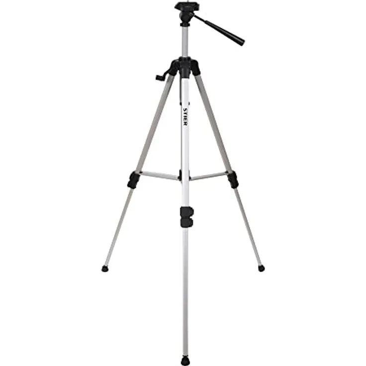 STIER Stativ 160, Baustativ aus Aluminium, Arbeitshöhe 57 bis 161 cm, 360° Drehfunktion, Neigungsfunktion, mit Tasche, Kurbelstativ, Stativ höhenverstellbar