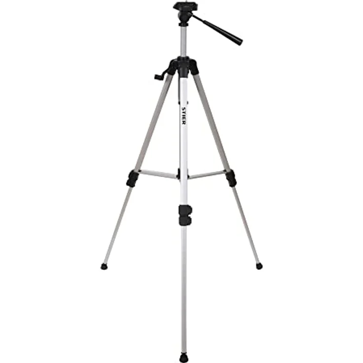 STIER Stativ 160, Baustativ aus Aluminium, Arbeitshöhe 57 bis 161 cm, 360° Drehfunktion, Neigungsfunktion, mit Tasche, Kurbelstativ, Stativ höhenverstellbar – Bild 1