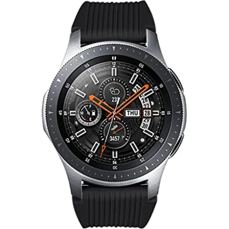 INF Armband für Samsung Galaxy Watch 46mm, Gear S3, Huawei GT 2, 22mm, Weiches Silikon, Schwarz, verstellbar, wasserbeständig