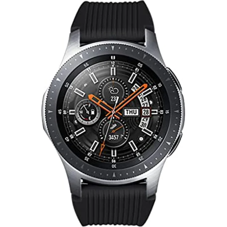 INF Armband für Samsung Galaxy Watch 46mm, Gear S3, Huawei GT 2, 22mm, Weiches Silikon, Schwarz, verstellbar, wasserbeständig – Bild 1