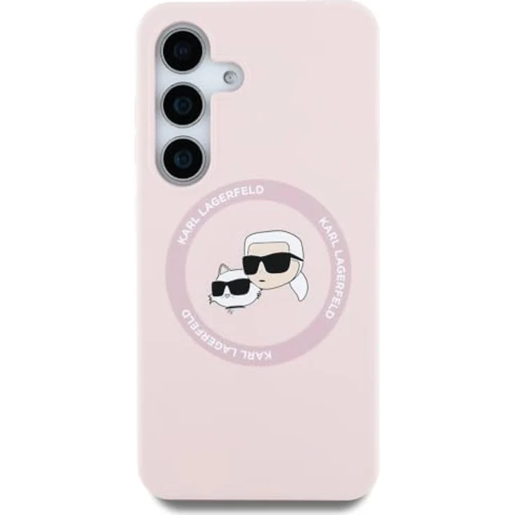 CG MOBILE Silikonhülle mit Doppelköpfen und Kreisen, kompatibel mit MagSafe für Samsung Galaxy S25, Pink – Bild 3