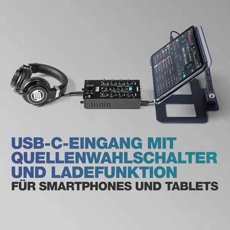 Reloop PTB-2, Kompakter 2+1-Kanal DJ-Mixer mit USB-C Audio-Interface und Bluetooth-Audioeingang – Bild 4