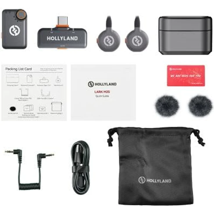 Hollyland LARK M2S Mini Combo, Funkstrecken Mikrofon mit 300m Reichweite und Geräuschunterdrückung – Bild 7