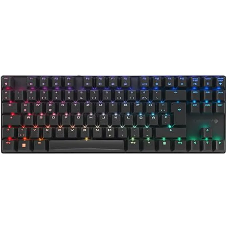 CHERRY MX 8.2 TKL Wireless Gaming-Tastatur, Deutsches Layout (QWERTZ), Bluetooth, 2,4 GHz, MX2A RED Switches, Schwarz