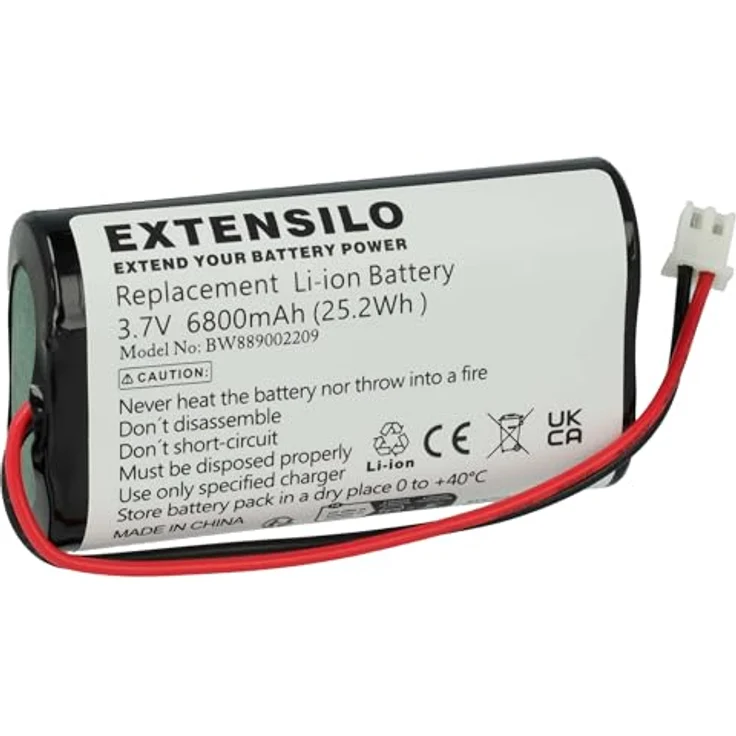 EXTENSILO Akku für Sigor Nuindie Floor, 6800 mAh, 3,7 Volt, Lithium-Ion, wiederaufladbar, langlebig – Bild 1