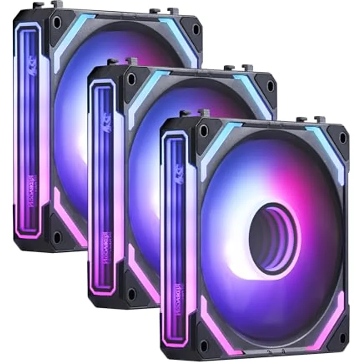 Redragon GCF012, 120 mm Gehäuselüfter mit Daisy-Chain-Anschluss, 5 V 3-polige ARGB-Beleuchtung, 4-poliger PWM-Lüfter, 3er-Pack für PC-Kühlung