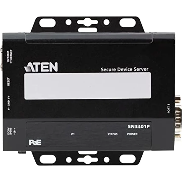 Aten SN3401P 1-Port RS-232/422/485 Secure Device Server mit PoE und KVM Switch, Schwarz – Bild 4