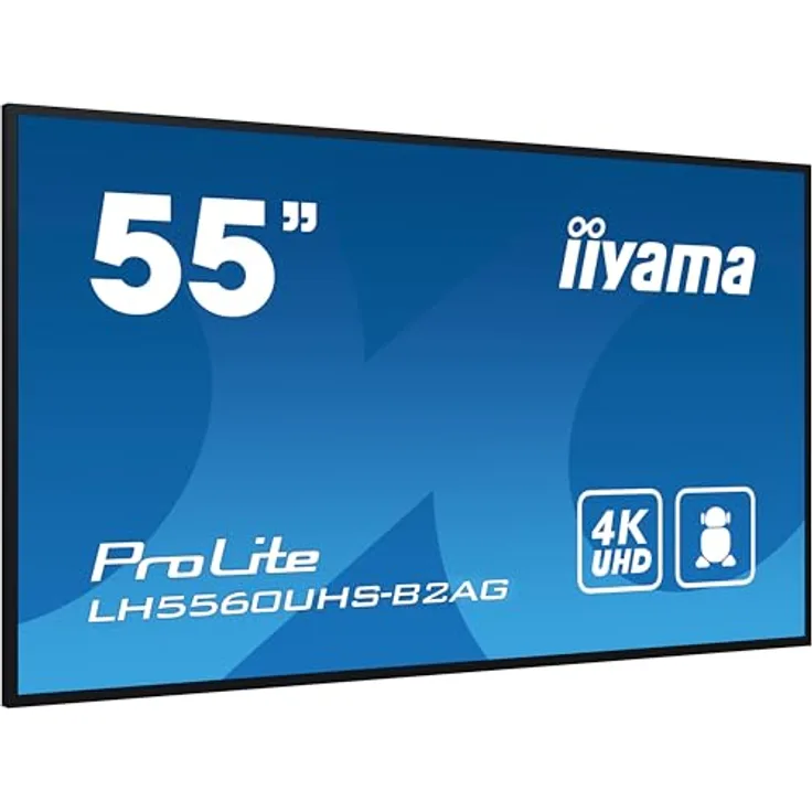 iiyama Prolite LH5560UHS-B2AG, 139cm 54.6" 4K UHD Digital Signage Display mit VA LED Panel, HDMI, USB2.0, Android 11, WiFi, 24/7 schwarz