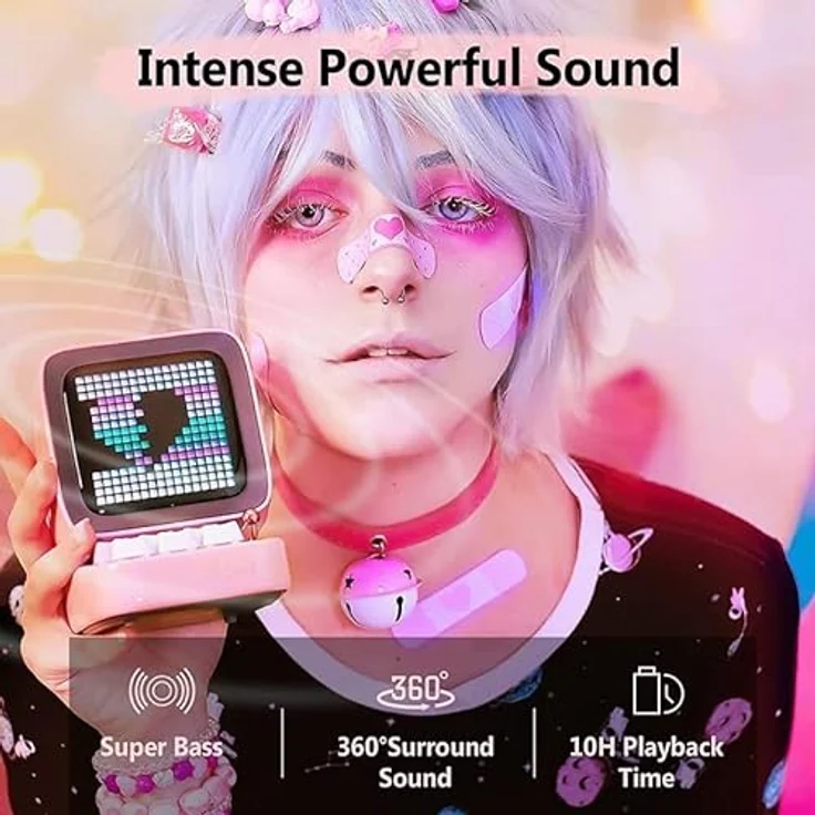 divoom Ditoo Pro Bluetooth Mini-Lautsprecher, Pink – Bild 4