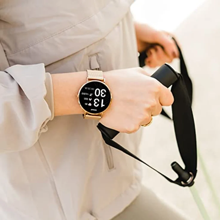 XCOAST Damen Smartwatch SIONA 2, iOS & Android, Rosegold (hell), AMOLED Display, 6,9mm flach, Fitnesstracker Damen, Blutsauerstoff, Herzfrequenz, Blutdruck, wasserfest – Bild 2