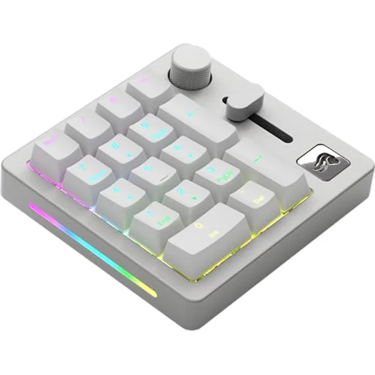 Glorious Gaming GMMK Macro Numpad – mit Kabel oder Bluetooth, Aluminium, anpassbar, programmierbarer Regler & Knopf, tastenweise RGB-Beleuchtung, lineare Schalter, 18x Doubleshot-ABS-Kappen – EIS