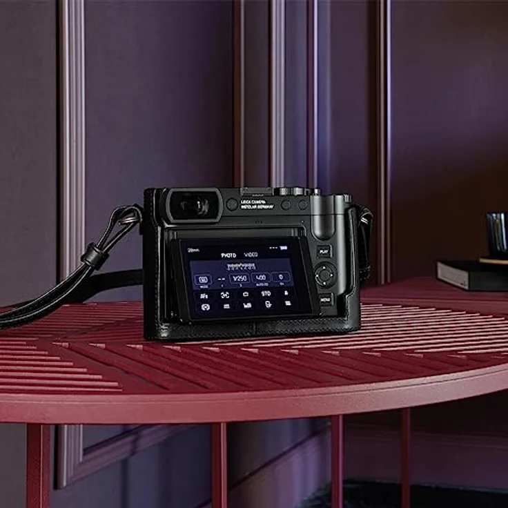 Leica Halfcase aus Leder, Schwarz, für Leica Q3 Kamera, optimaler Schutz, einfacher Zugriff, zusätzliches Fach – Bild 5