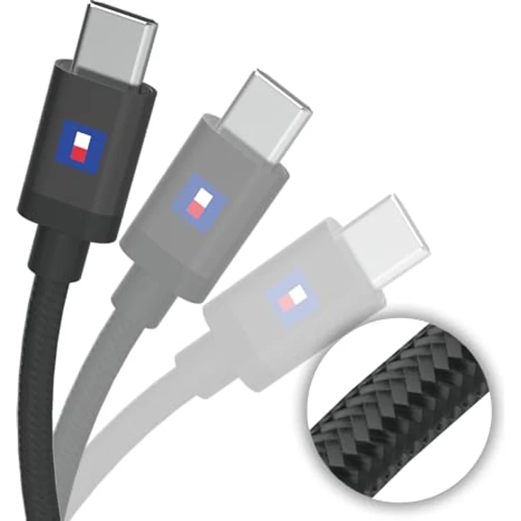 Hori USB-C Ladekabel Play für DualSense Controller, 3m ummanteltes Kabel mit 60 W Leistung, schwarz – Bild 3