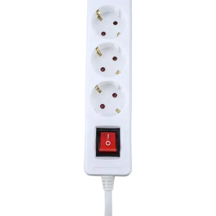 AS Schwabe 11377 Steckdosenleiste Weiß, Multifunktions-Steckdosenleiste mit 2 USB-Ports und 45° gedrehten Steckdosen, 3500 W Gesamtleistung – Bild 2