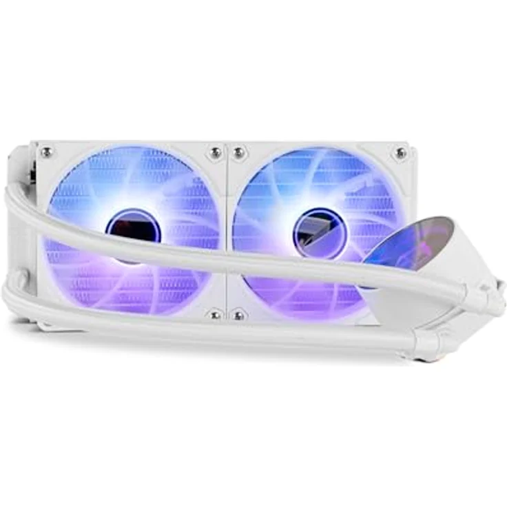 NOX XTREME PRODUCTS HUMMER M-240, ARGB-Flüssigkeitskühlung mit 2 x 120mm Lüftern, PWM-Steuerung und Infinity-Spiegeleffekt, kompatibel mit Intel und AMD, weiß – Bild 3