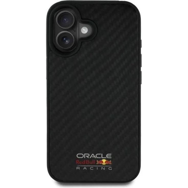 Red Bull RBHMP16S24CFILSK iPhone 16 6.1" Carbon Fiber Hülle, Schwarz, MagSafe-kompatibel, Schutz und ergonomisches Design