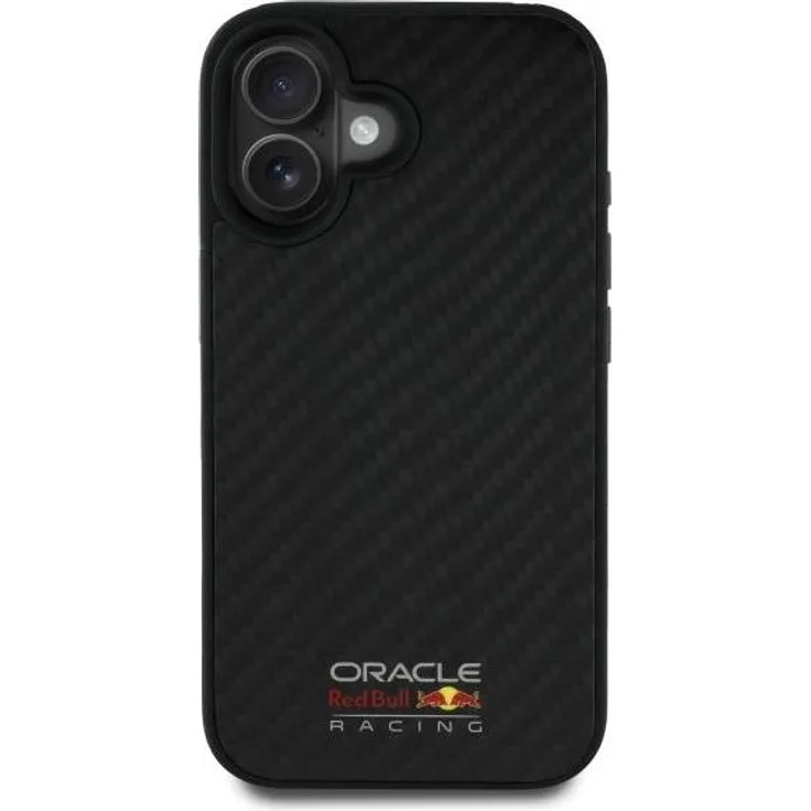 Red Bull RBHMP16S24CFILSK iPhone 16 6.1" Carbon Fiber Hülle, Schwarz, MagSafe-kompatibel, Schutz und ergonomisches Design